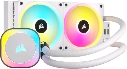 CORSAIR iCUE LINK H100i RGB DISSIPATORE A LIQUIDO PER CPU - AIO LIQUID COOLER 240mm VENTOLE RGB QX120 INTEL 1851/1700/1200 AMD AM5/AM4 HUB iCUE LINK INCLUSO BIANCO